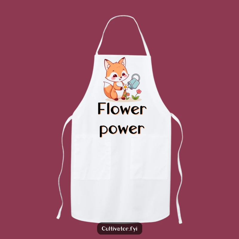 Funny Fox Watering Flower Apron: Protect Your Clothes with Cute Style