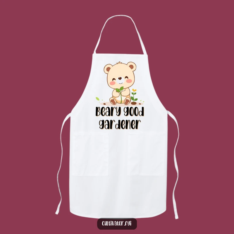 Funny Bear Cub Sprout Apron: Cook with Hilarious Nurturing Spirit