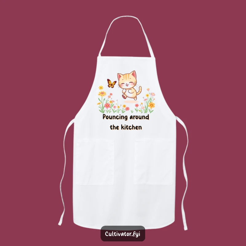Funny Cat Butterfly Apron - Kitchen Playfulness - Ideal Funny Gift
