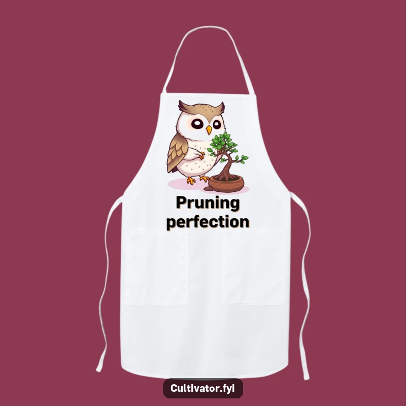 Funny Owl Bonsai Apron: Chef's Gardening Companion, Perfect Humorous Gift