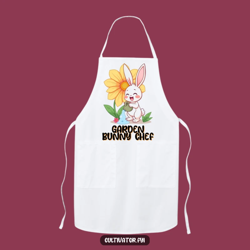 Funny Bunny Flower Watering Apron - Cheerful Gift for Gardeners & Bakers