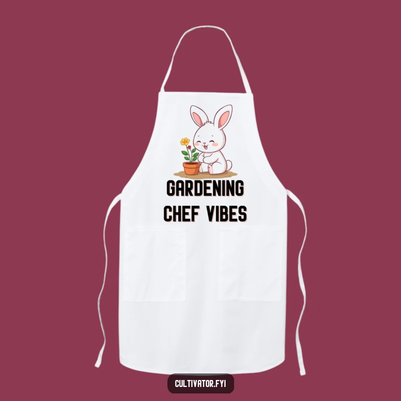 Funny Bunny Gardener Apron: Cute Plant Design, Ideal Funny Gift for Gardeners
