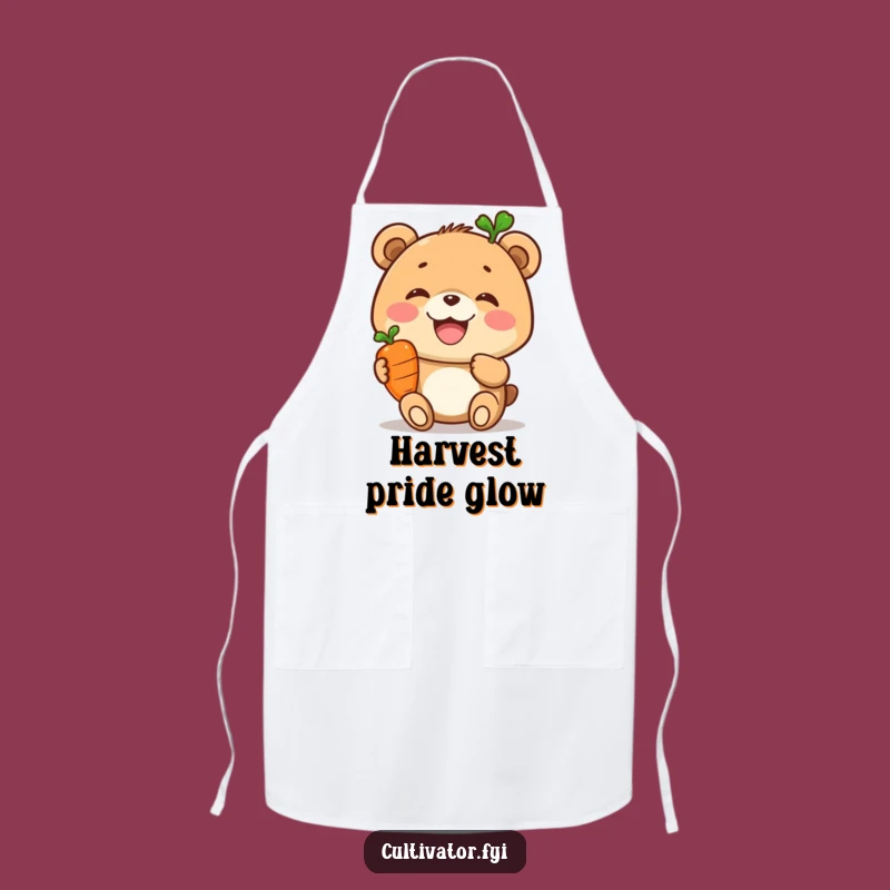 Funny Bear Apron: Joyful Chef, Carrot Lover, Hilarious Kitchen Gift