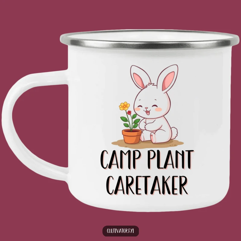 Funny Bunny Gardener Camping Mug: Cute Plant Design, Great Funny Gift for Outdoor Lovers
