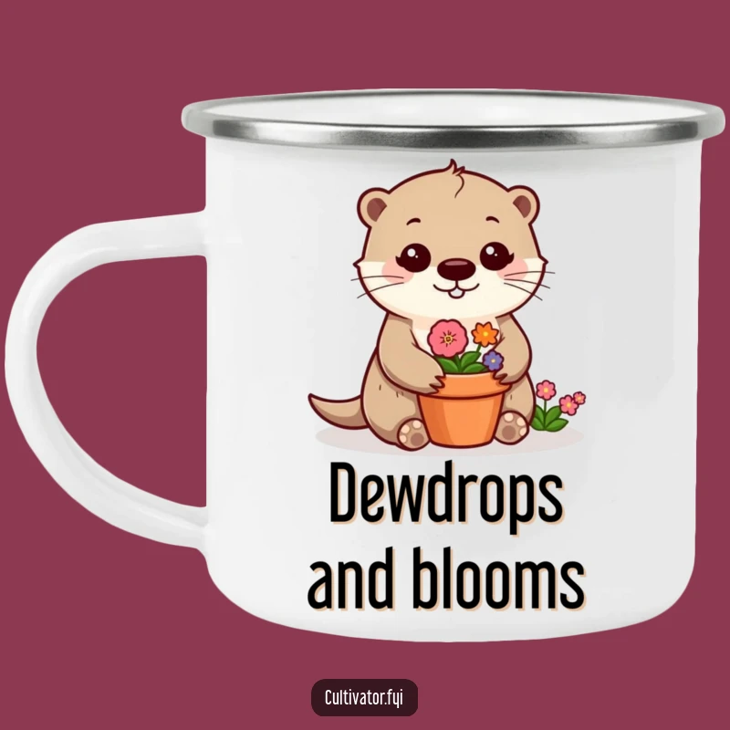 Funny Otter Camping Mug: Cheerful Flower Planter, Durable Funny Gift for Outdoor Fun