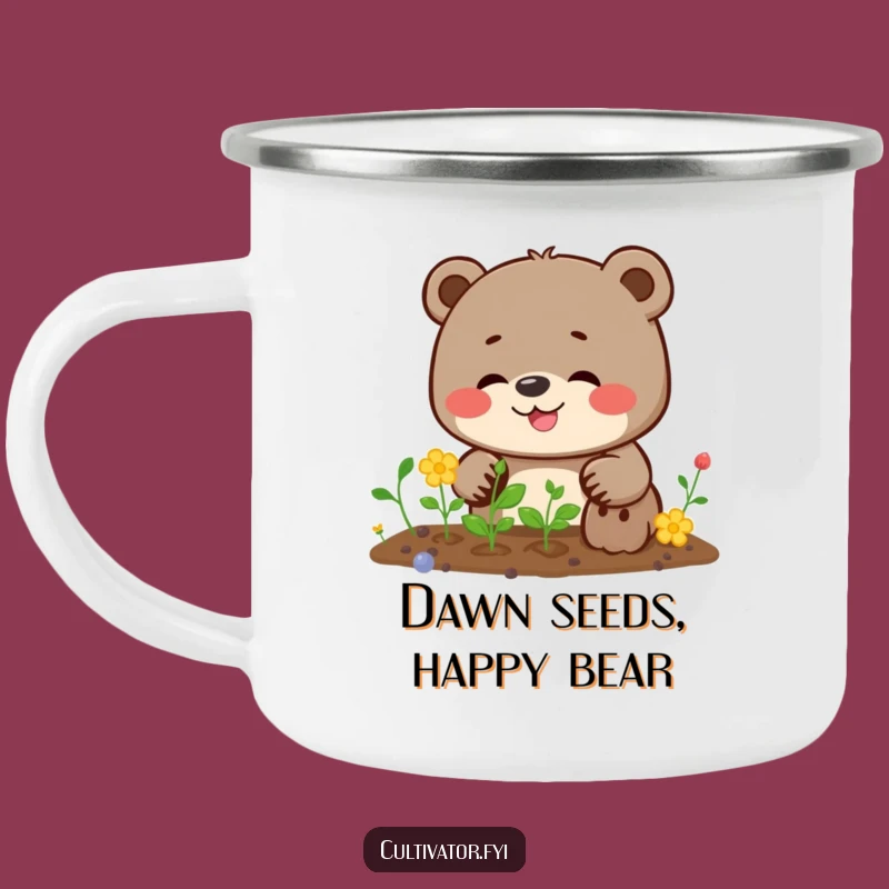 Funny Bear Camping Mug: Giggling Planter, Durable Funny Gift for Outdoor Enthusiasts