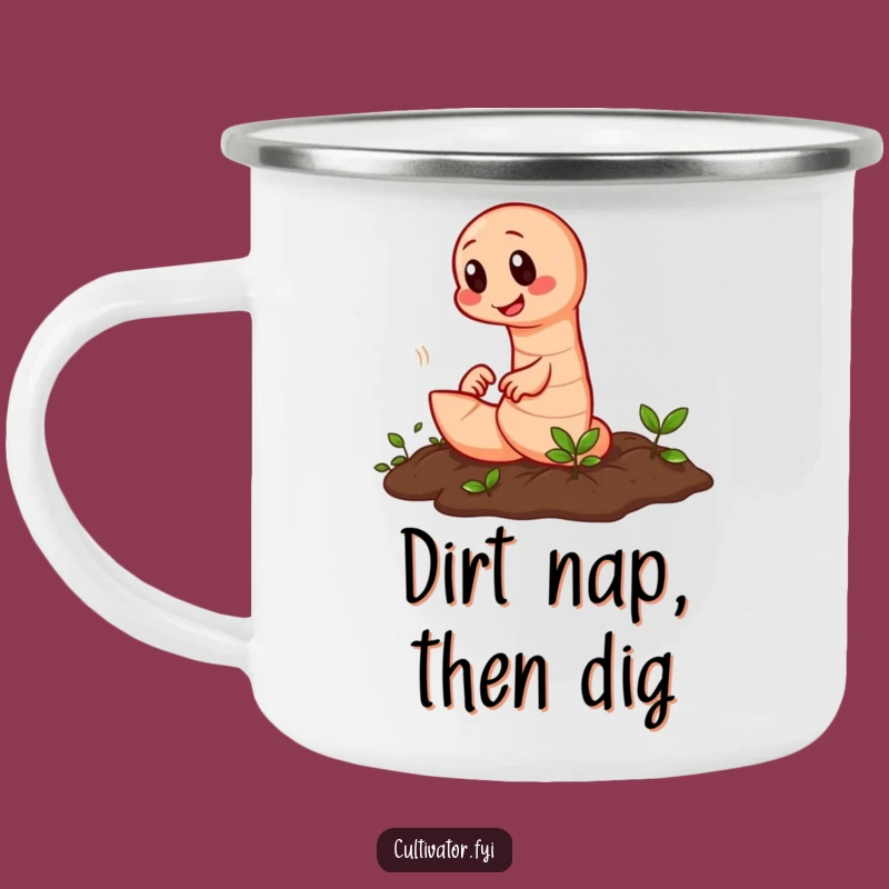 Funny Earthworm Tilling Camping Mug: Durable Garden-Themed Outdoor Gift