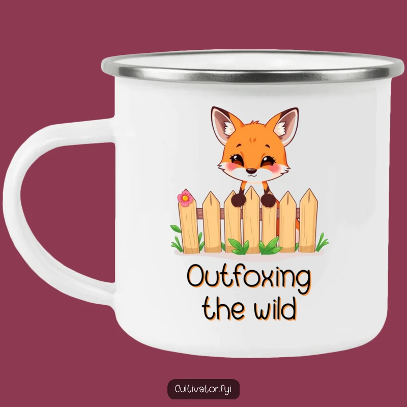 Funny Fox Garden Enamel Mug - Adventure-Ready & Hilarious, Perfect Funny Gift!