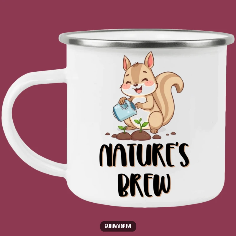 Funny Squirrel Planting Camping Mug - Garden Adventures