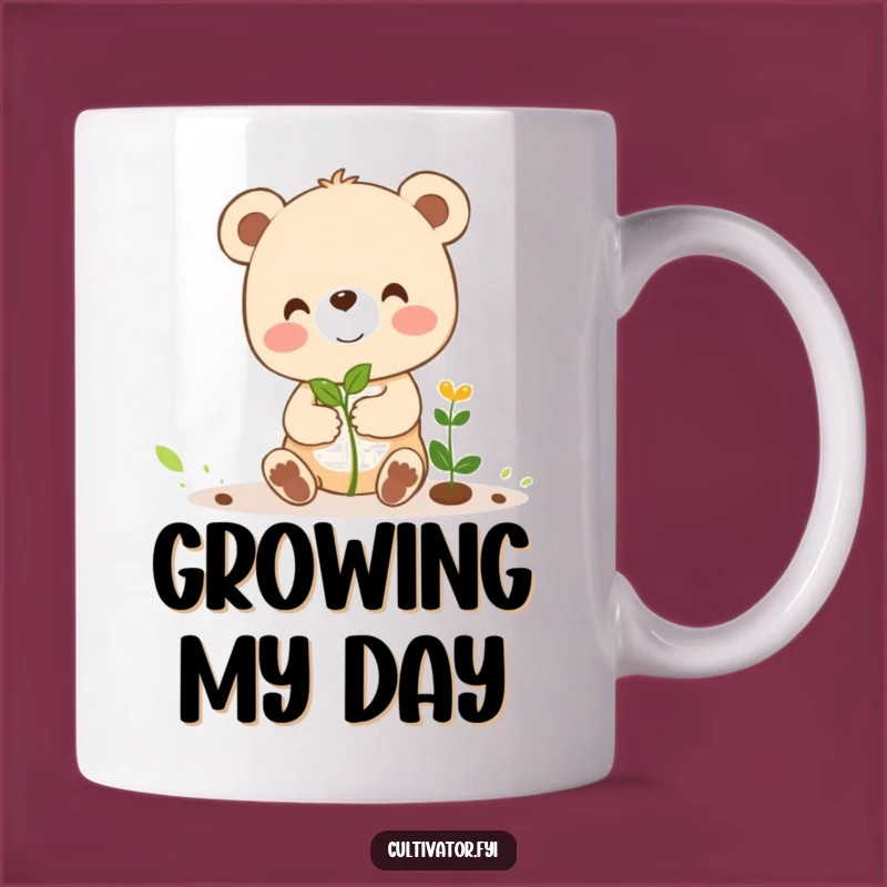 Funny Bear Cub Sprout Mug: A Hilarious Gardener's Encouraging Gift