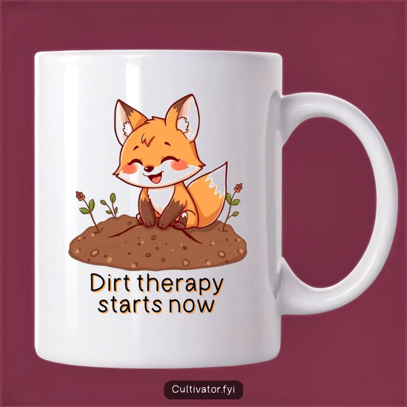 Funny Fox Gardener Mug: A Playful Digging Design, Perfect Funny Gift for Garden Lovers