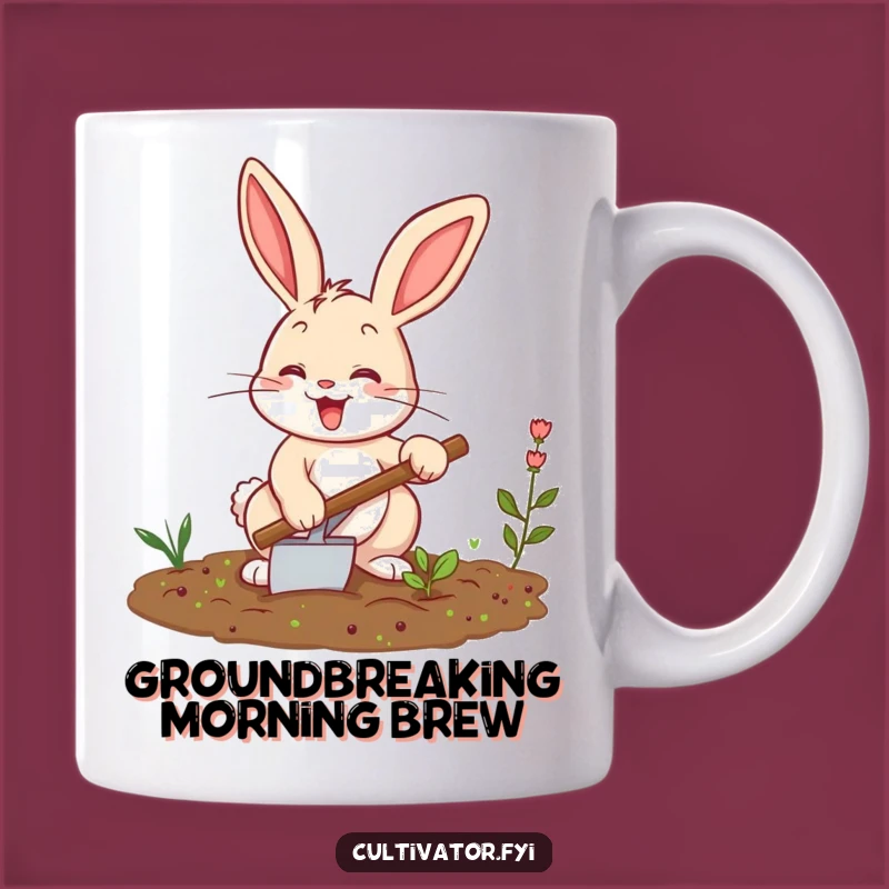 Funny Happy Bunny Tilling Soil Mug - Perfect Garden Lover's Gift