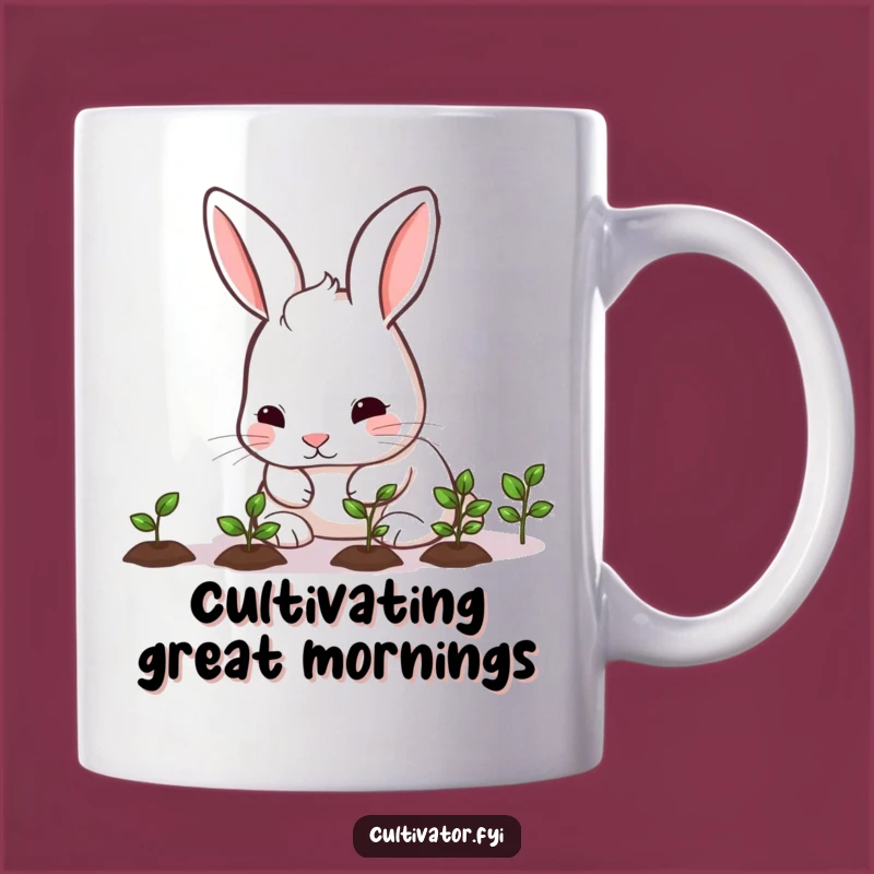 Funny Rabbit Seedling Mug: A Gardener's Humorous Gift for Plant Lovers