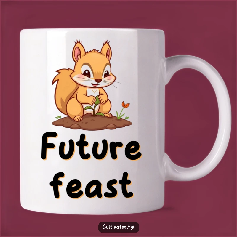 Funny Squirrel Planter Mug: Determined Gardener Gift for Enthusiasts