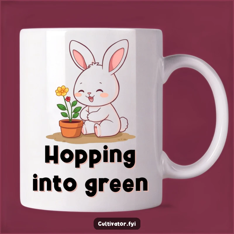 Funny Bunny Gardener Mug: Cute Plant Lover Design, Perfect Funny Gift for Plant Parents