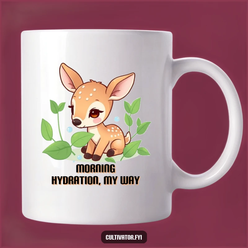 Funny Deer Dew Drop Mug - Delicate Nature Humor - Perfect Funny Gift