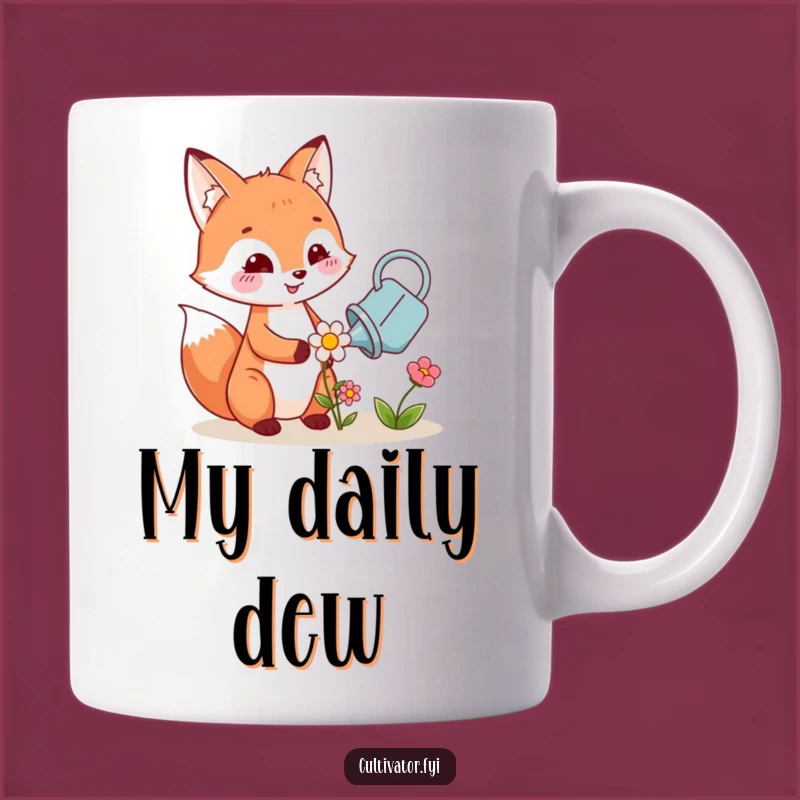 Funny Fox Watering Flower Mug: Adorable Gardener Gift for Nature Lovers