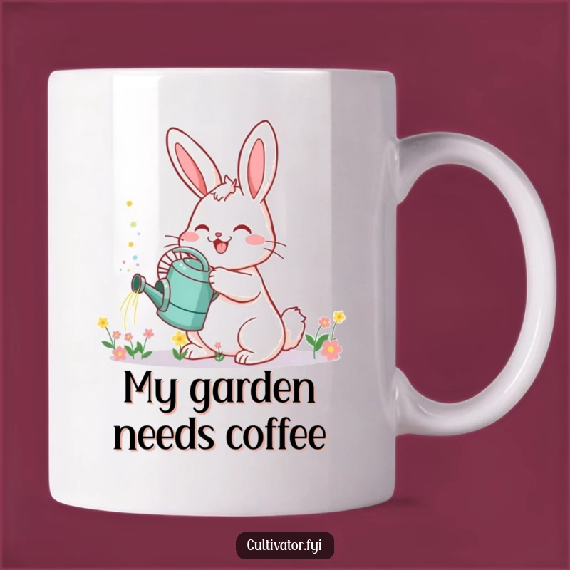 Funny Bunny Gardener Mug: A Cheerful Sprinkling Flower Friend, Perfect Gift!