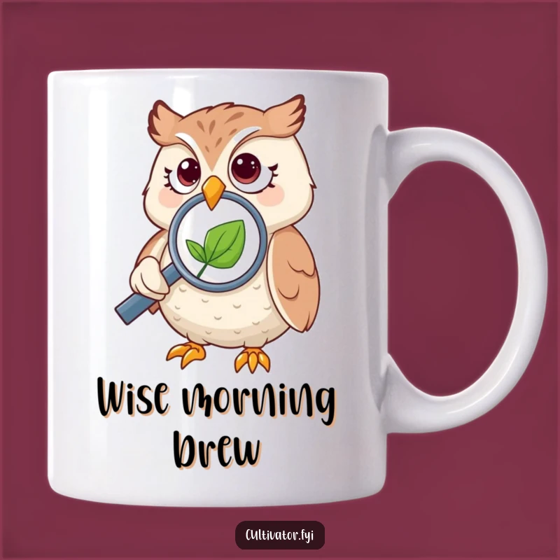 Funny Owl Magnifying Glass Mug - Curious Nature Lover Gift!