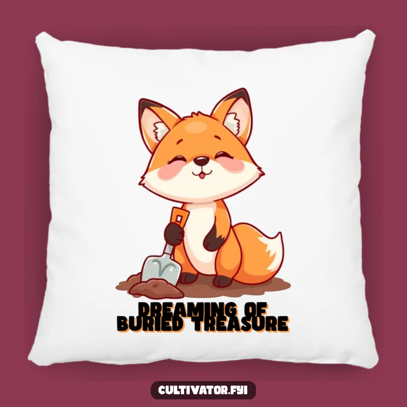 Funny Fox Digging Pillow: Cozy, Humorous Accent for Playful Spaces