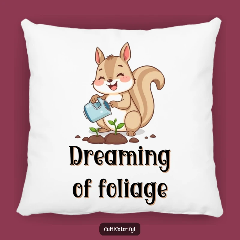 Funny Squirrel Planting Pillow - Cozy Garden Accent
