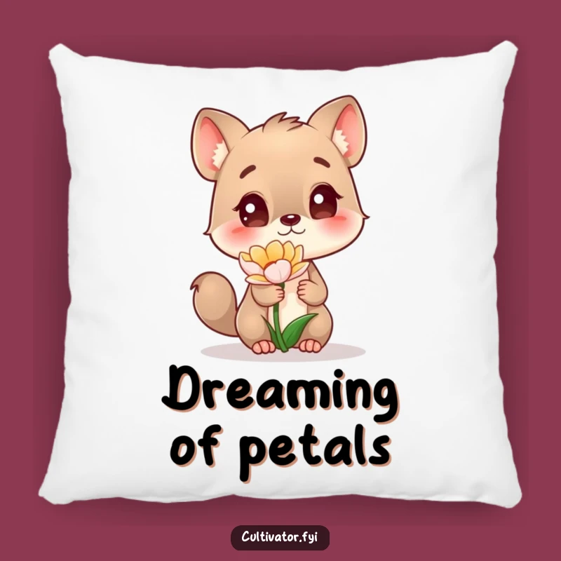 Funny Curious Animal Pillow: Cozy Flower Fascination Accent, Charming Gift