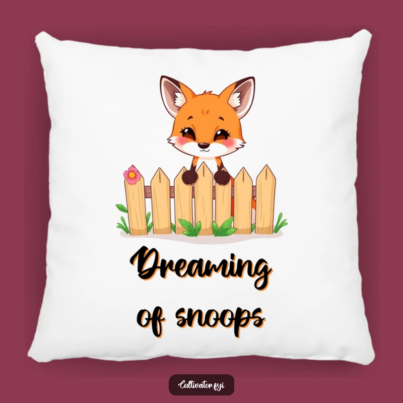 Funny Fox Garden Accent Pillow - Add Cozy Humor to Your Home, Perfect Funny Gift!