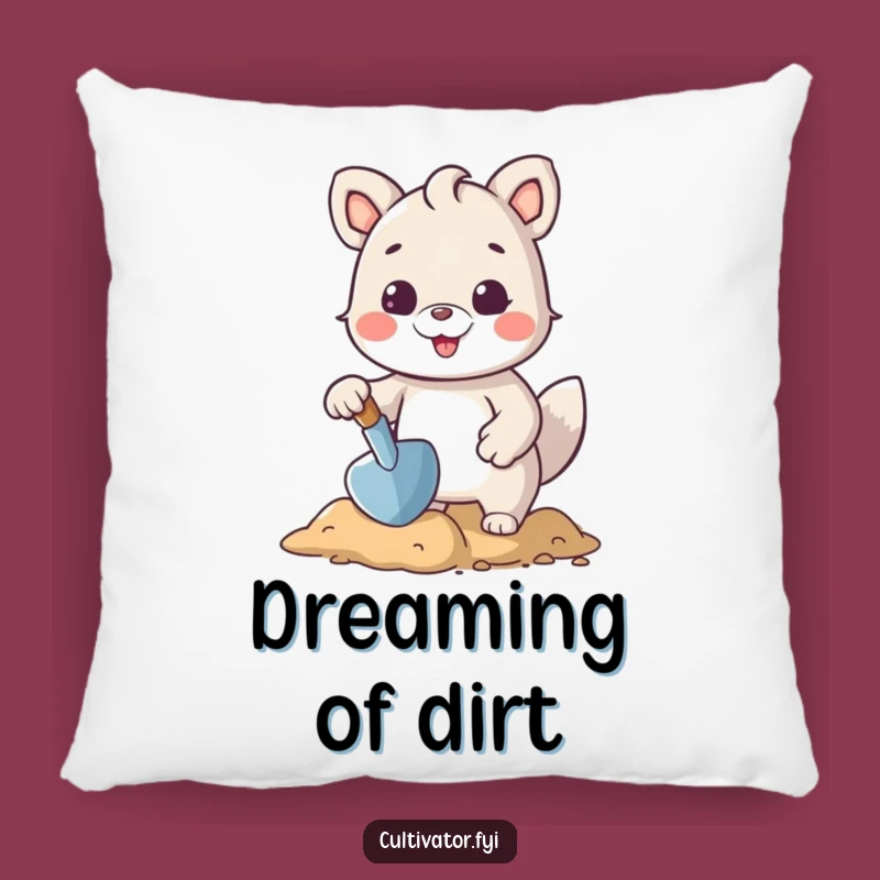 Funny Gardening Animal Pillow: Trowel Time Comfort - Delightful Funny Gift