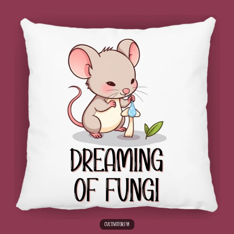 Funny Mouse Garden Pillow: Cozy Mushroom Watering Friend Cushion, Cute Funny Gift!