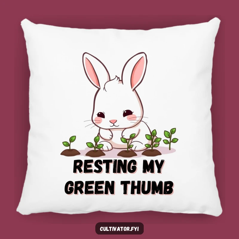 Funny Rabbit Seedling Pillow: Cozy, Humorous Accent for Greenhouses and Living Spaces