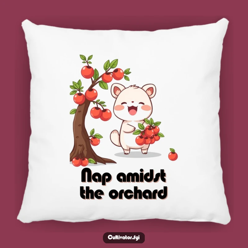Funny Fruit Harvester Pillow: Joyful Animal Funny Gift for Cozy Garden Nooks