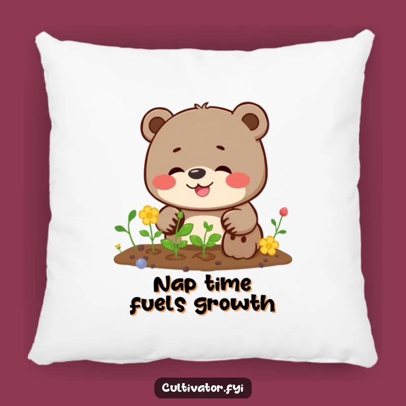 Funny Bear Pillow: Giggling Planter Design, Soft Funny Gift for Cozy Comfort