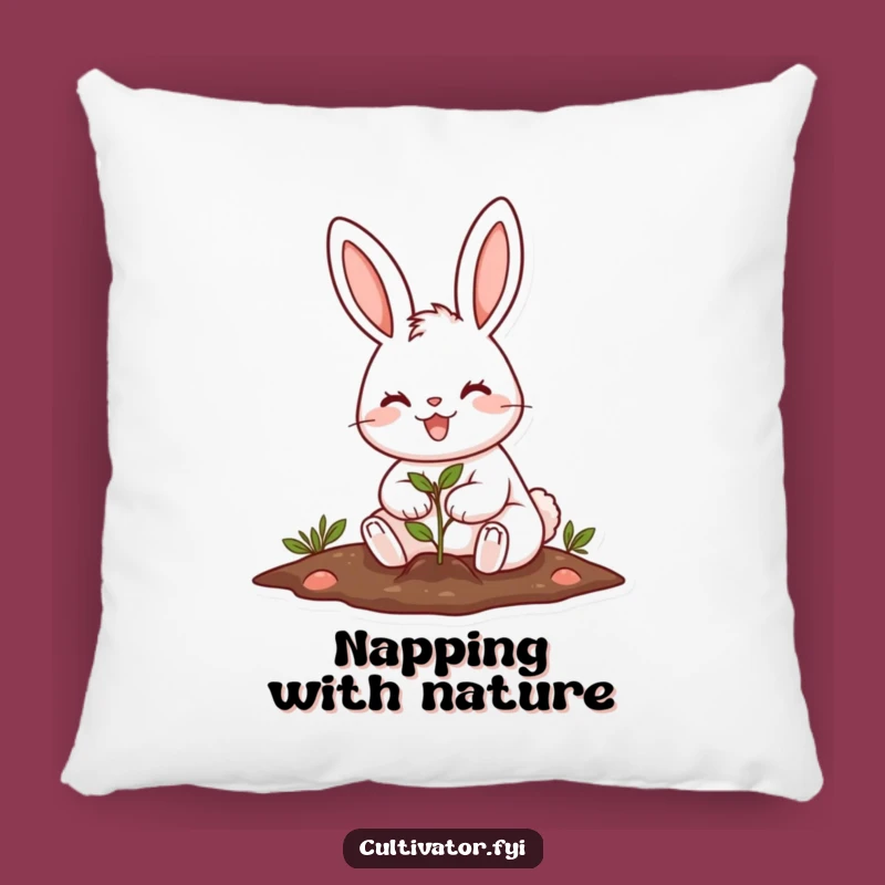 Funny Rabbit Garden Pillow: Cozy Comfort for Plant Enthusiasts