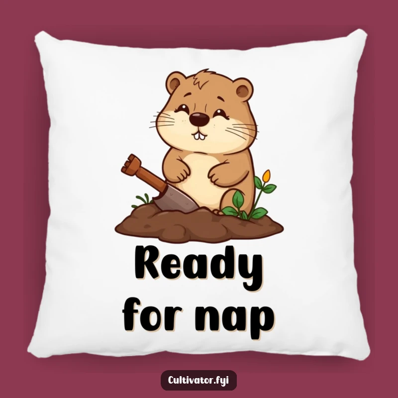 Funny Beaver Pillow - Cozy Gardener's Comfort, Cute and Funny Gift