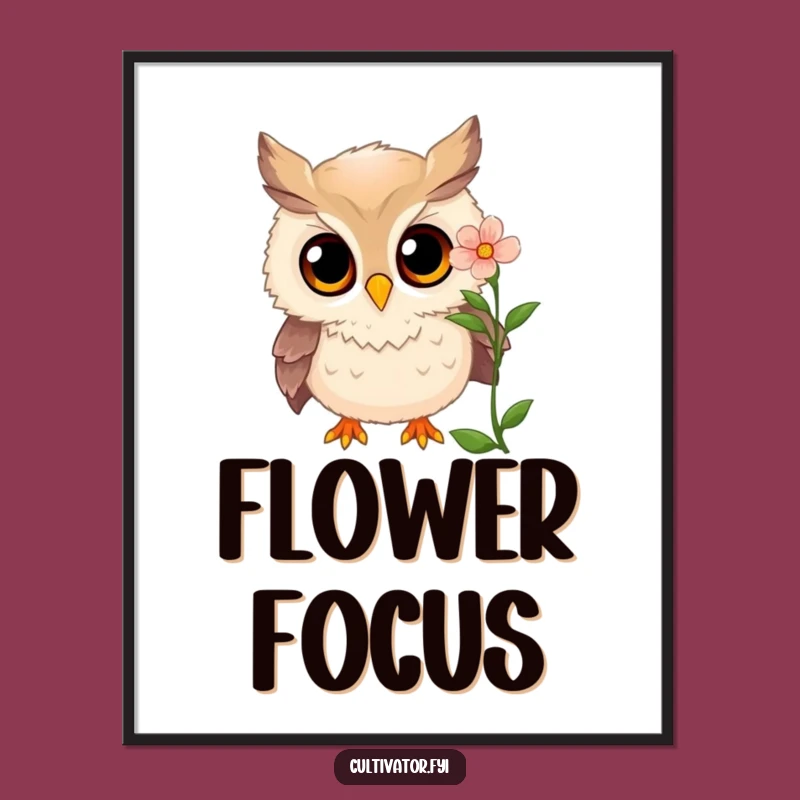 Funny Owl Digital Art - Curious Bloom Admirer, Instant Funny Gift