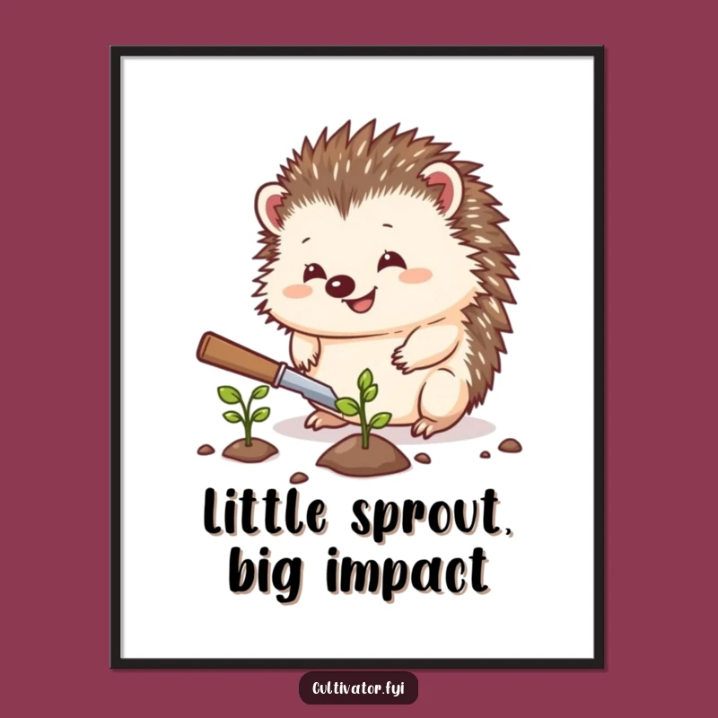 Funny Hedgehog Digital Art: Instant Garden Charm, Cute Art, Perfect Funny Gift Decor