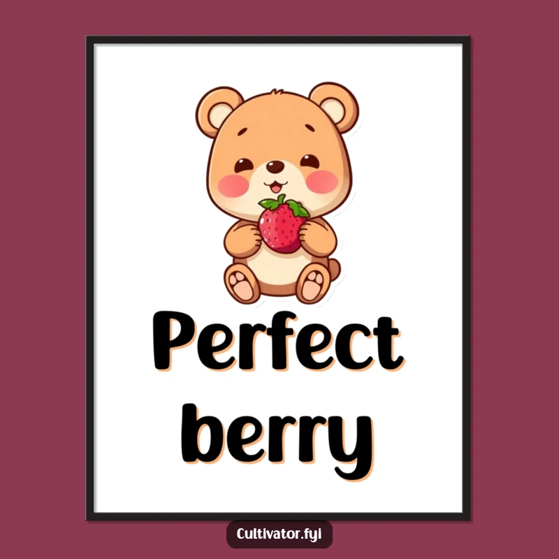 Funny Bear Berry Digital Print: Instant Art of Pride