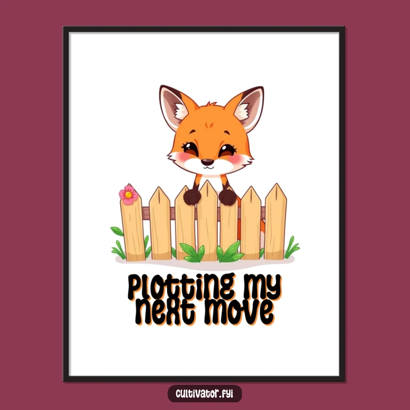 Funny Fox Garden Digital Art - Instant Whimsy & Humor, Perfect Downloadable Funny Gift!
