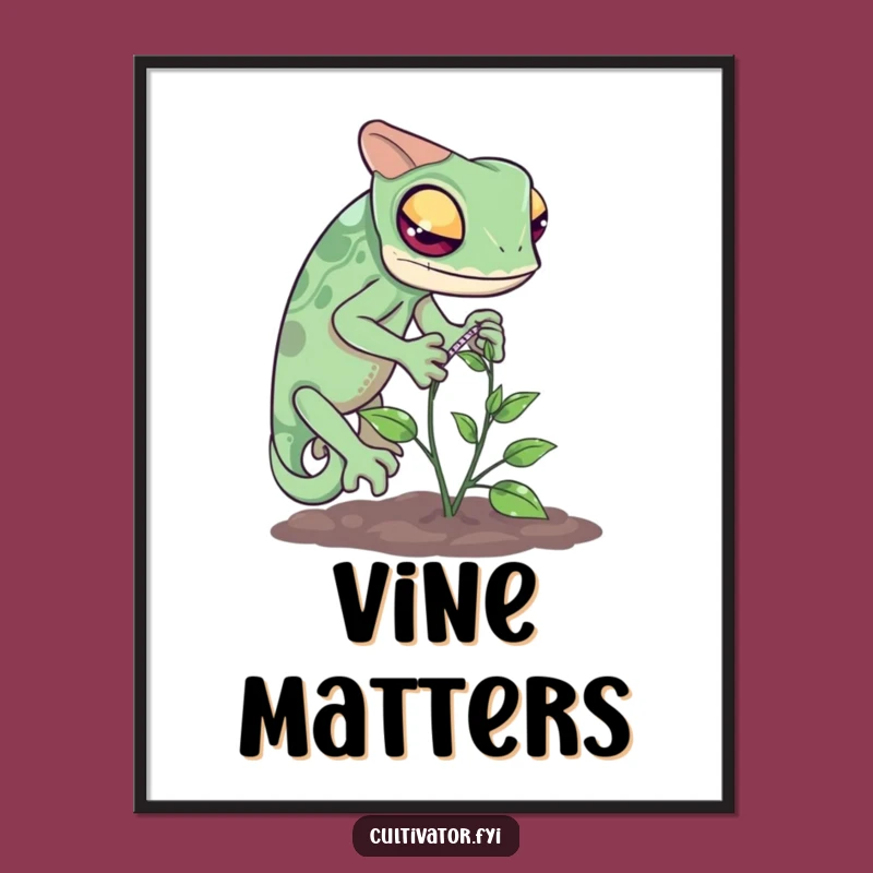 Funny Chameleon Measuring Digital Art: Instant Whimsical Decor for Nature Lovers