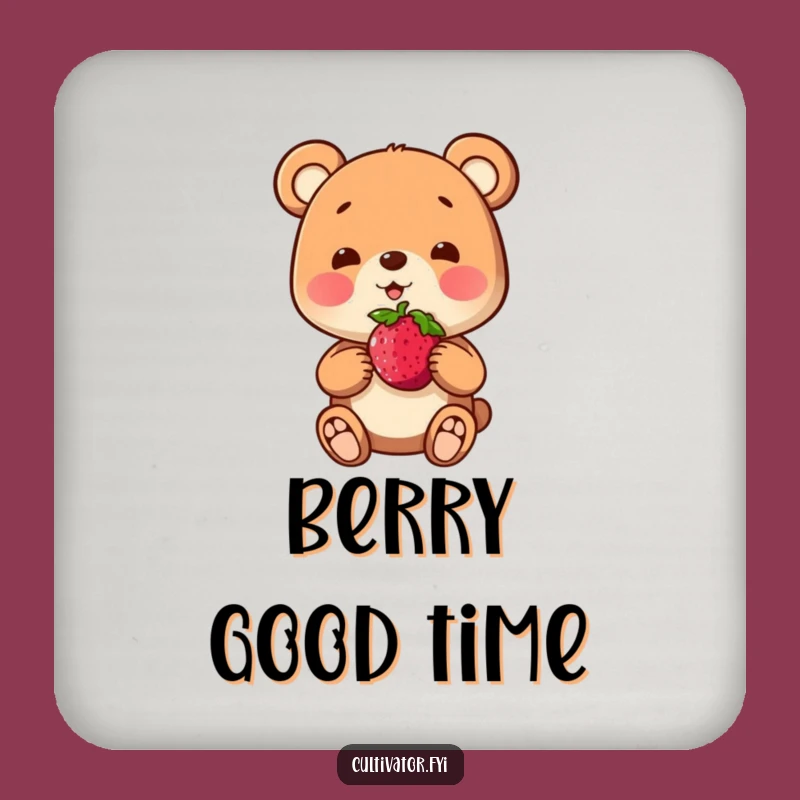 Funny Bear Berry Coasters: Protect Surfaces with Proud Charm