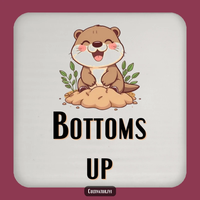 Funny Otter Digging Coasters: Protect Surfaces with Playful Charm