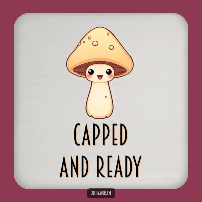 Funny Proud Mushroom Drink Coaster: Fungi Humor Protection Gift