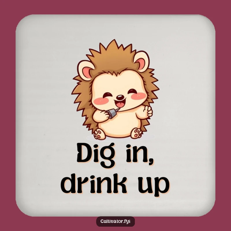 Funny Hedgehog Digging Coaster: Protect Surfaces with Garden Humor