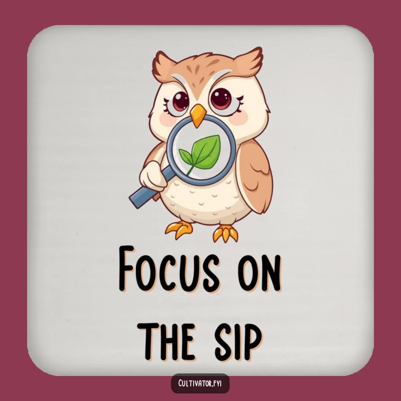 Funny Owl Magnifying Coaster - Protect Surfaces with Curiosity!