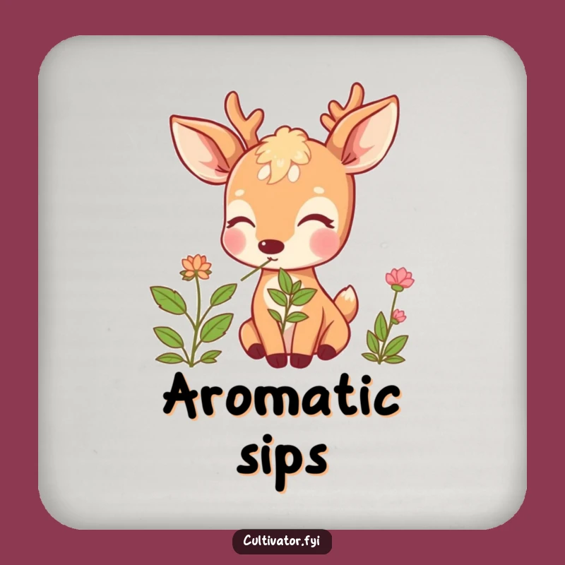 Funny Deer Herb Coaster: Protect Surfaces with Nature's Bliss, Great Gift