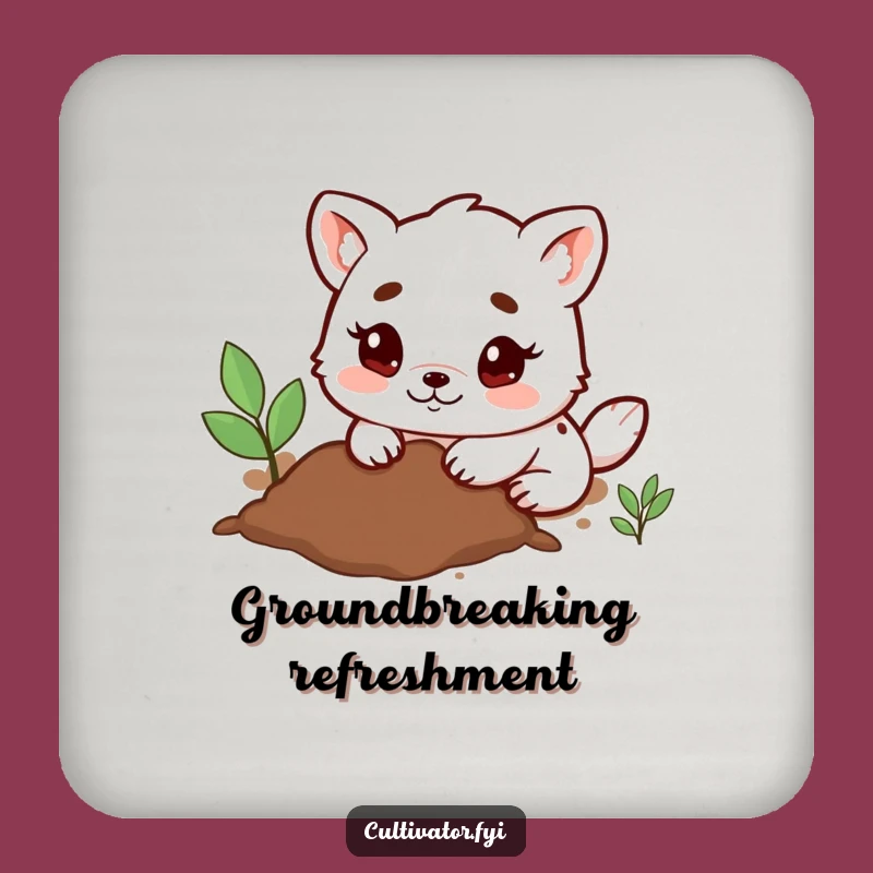 Funny Digging Animal Drink Coaster: Protect Surfaces with Garden Charm Gift