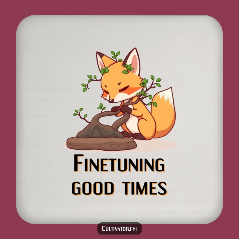 Funny Fox Bonsai Coasters: Protect Surfaces with Zen