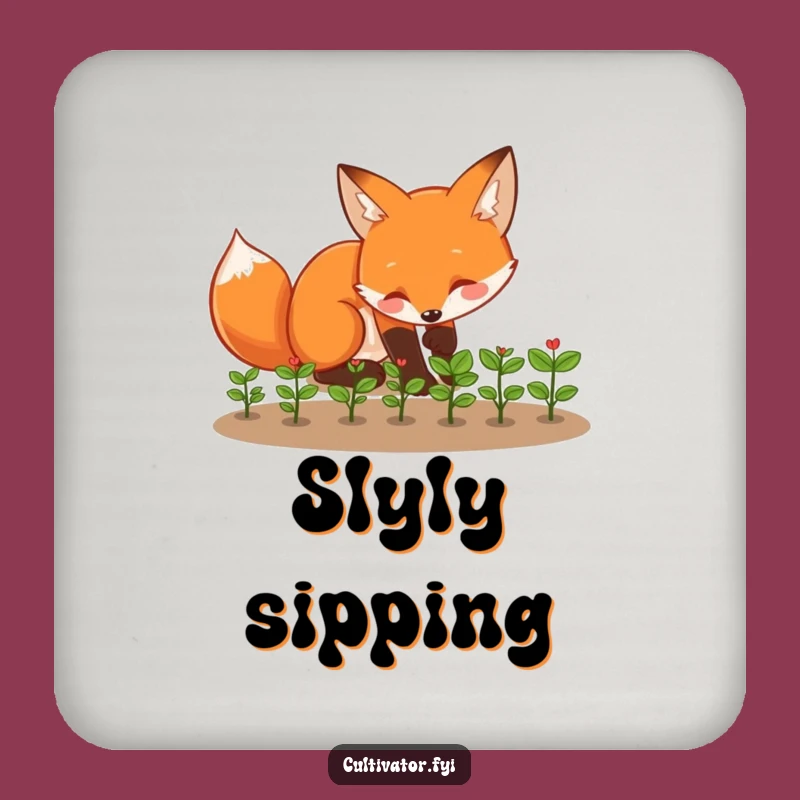 Funny Fox Coaster - Gardener's Table Protector, Quirky Funny Gift