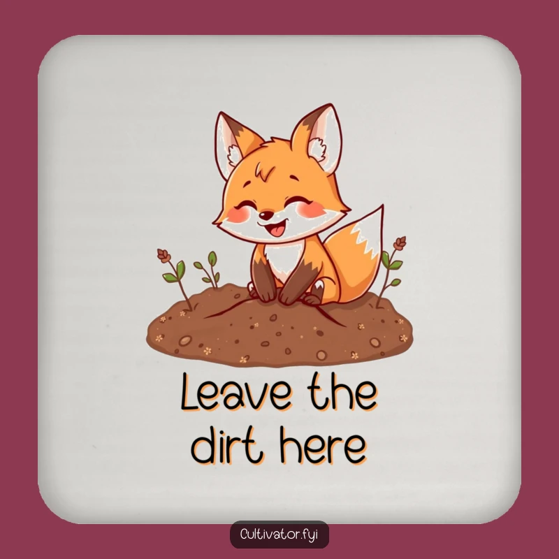 Funny Fox Coaster: Playful Digging Design, Charming Funny Gift for Table Protection