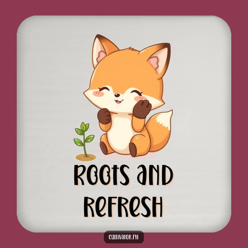 Funny Fox Garden Coaster: Gentle Sprout Tending Protectant, Unique Funny Gift!